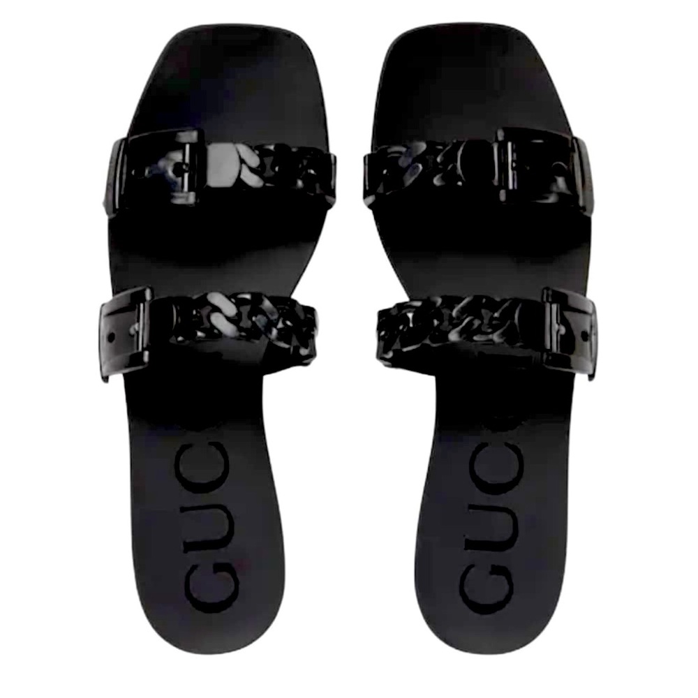 GUCCI Rubber Chain Design Sandals